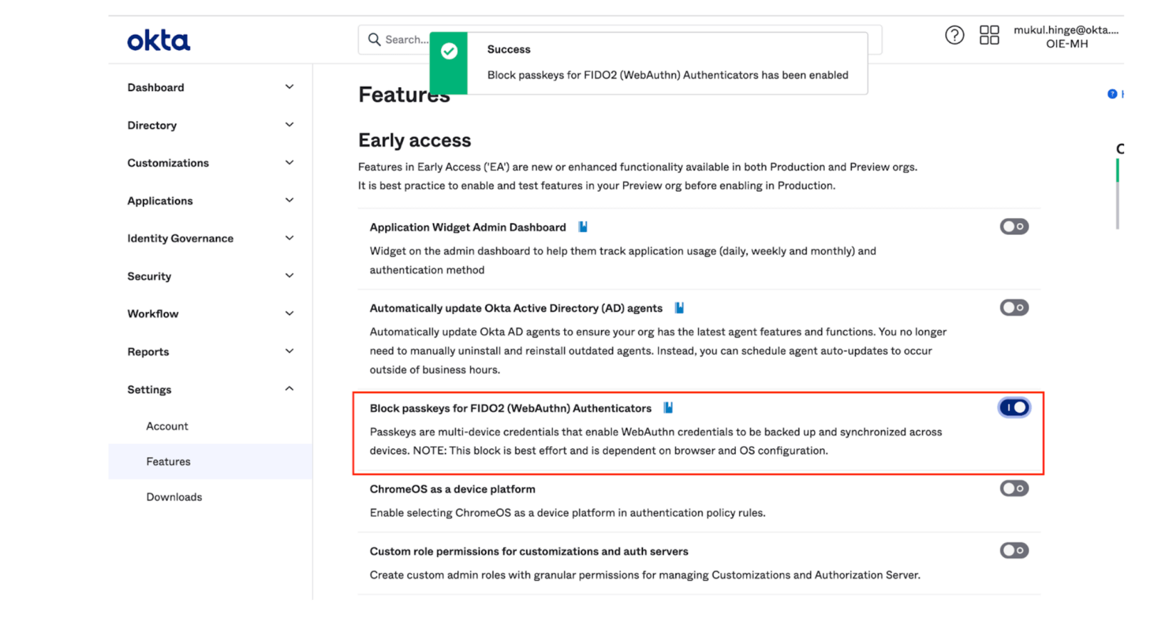 Okta Passkey Management A New Feature Flag